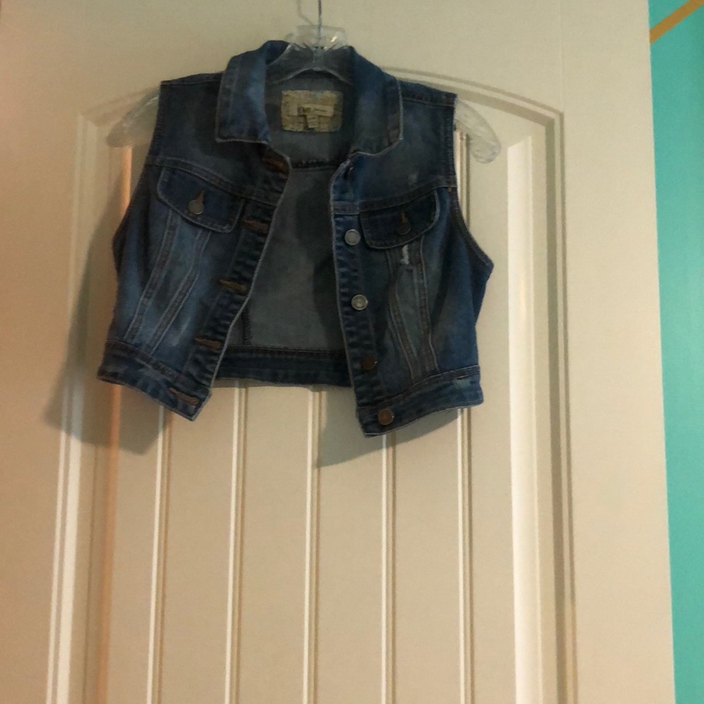 Small sleeveless jean jacket